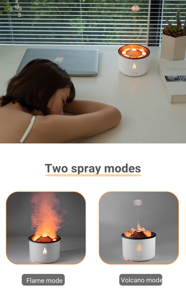 New Two-color Spray Ring Volcano Humidifier